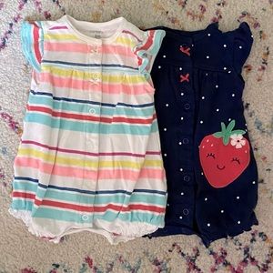 Set of 0-3 month button up jumpers